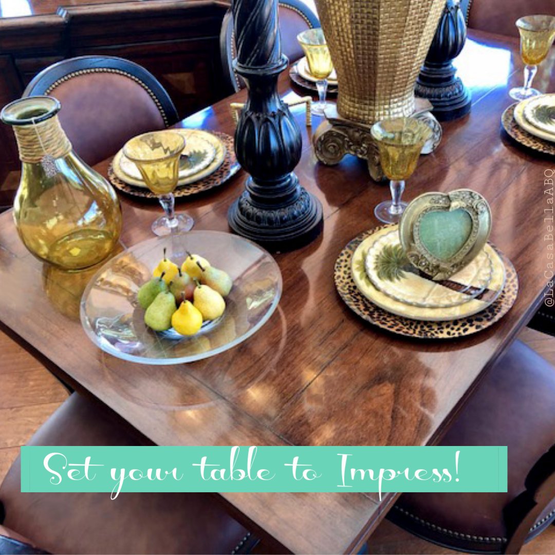 You can have an elegant table with very little effort! Let us help you make your dinning room table alluring.
#LaCasaBellaABQ #furniture #HomeConsignment #FurnitureConsignment #HomeDecor #Decor #HomeAccents #HomeAccessories #HomeAccessories #InteriorDesign #Albuquerque #ABQ