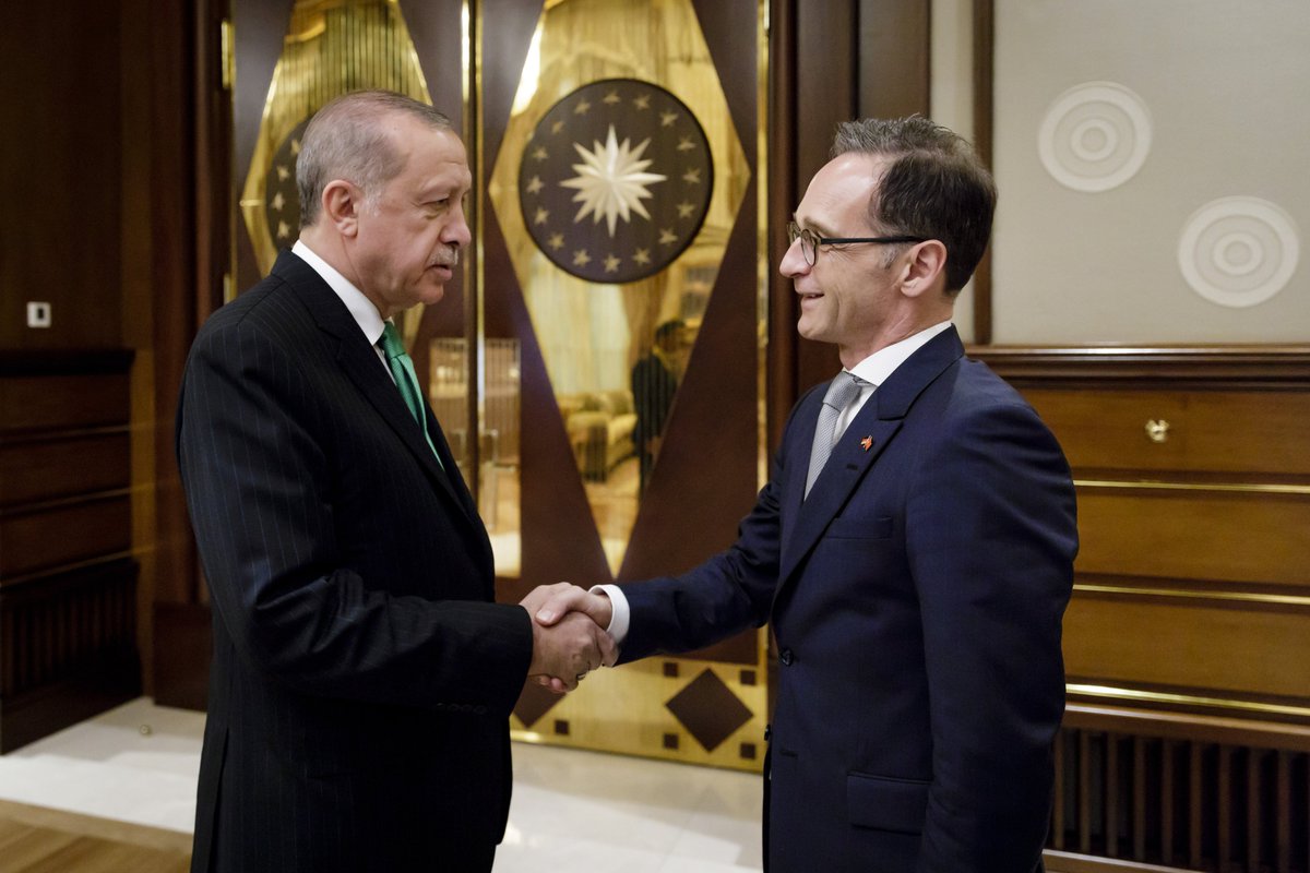 Foreign Minister <a href="/HeikoMaas/">Heiko Maas 🇪🇺</a> meets turkish president Erdogan: open and constructive talks on our bilateral relations and challenges, we can only tackle together - most important: the situation in Idlib