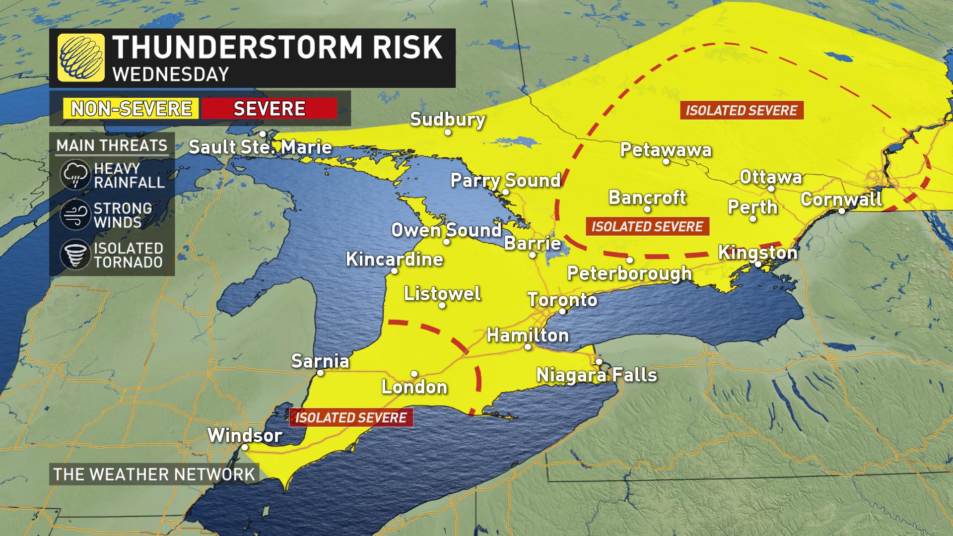 Hydro One On Twitter Thunderstorms Are Possible In Parts Of Ontario This Evening And Into Tomorrow Morning Have Your Emergency Kit Ready And Report Power Outages To 1 800 434 1235 Onstorm Https T Co Glrhnjkssx