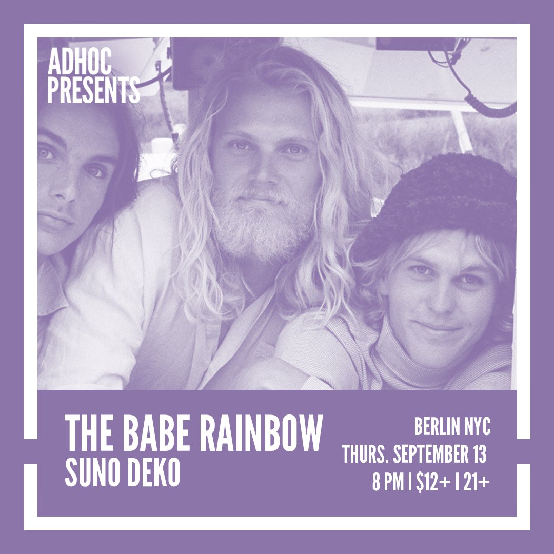 adhocfm's tweet image. 🌈 just added @sunodeko to @thebaberainbow show at Berlin NYC next week on 9/13! 🌈

get yr tix here ---&amp;gt; ticketf.ly/2uaAoWX