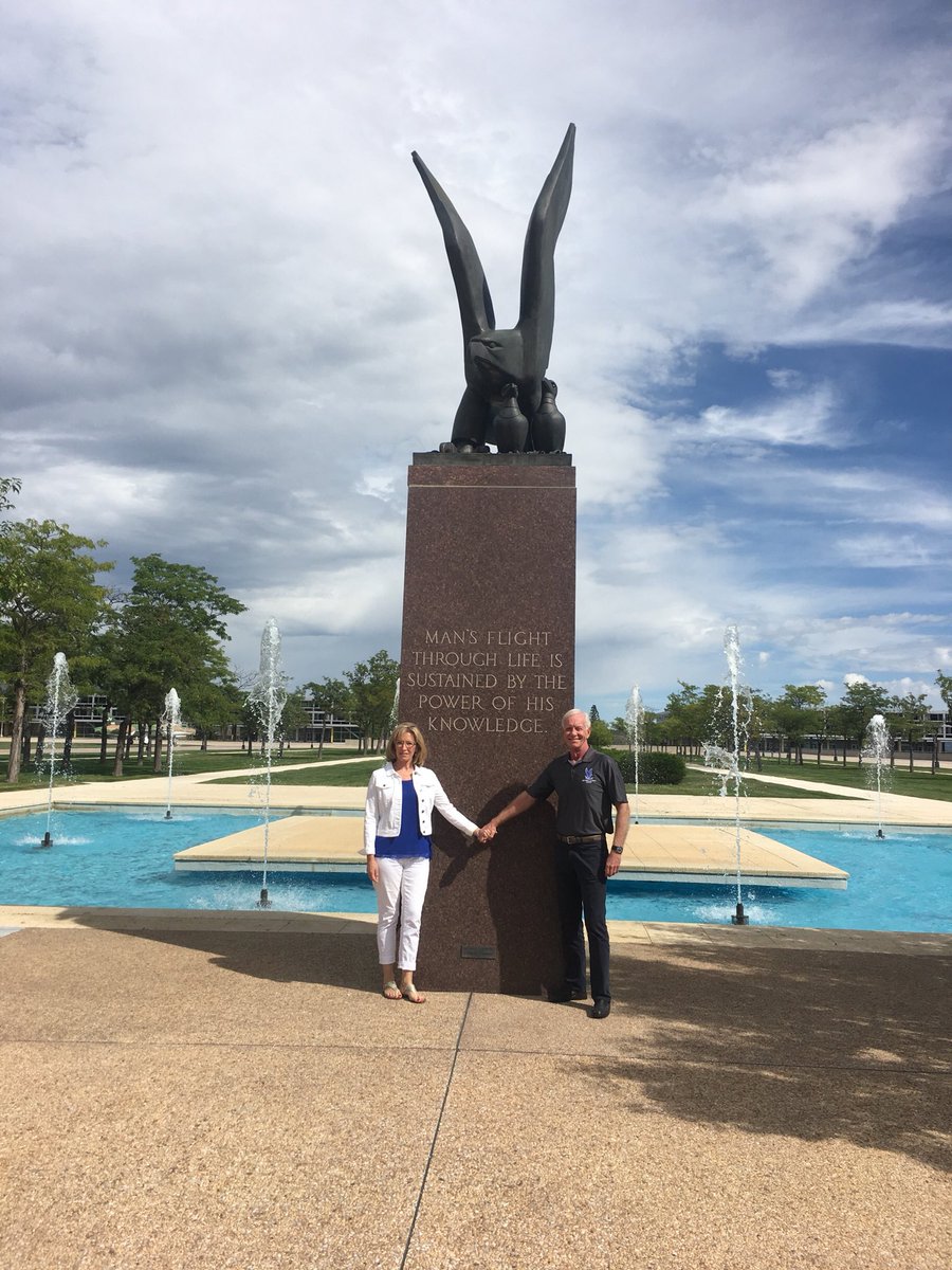 Captsully's tweet photo. Great visit to my alma mater @af_academy over Labor Day weekend. I was able to visit a few of my favorite spots on campus, my old dorm room and attend a football game with Lorrie, our daughter Kate and her boyfriend. https://t.co/RvbkpJr8gN