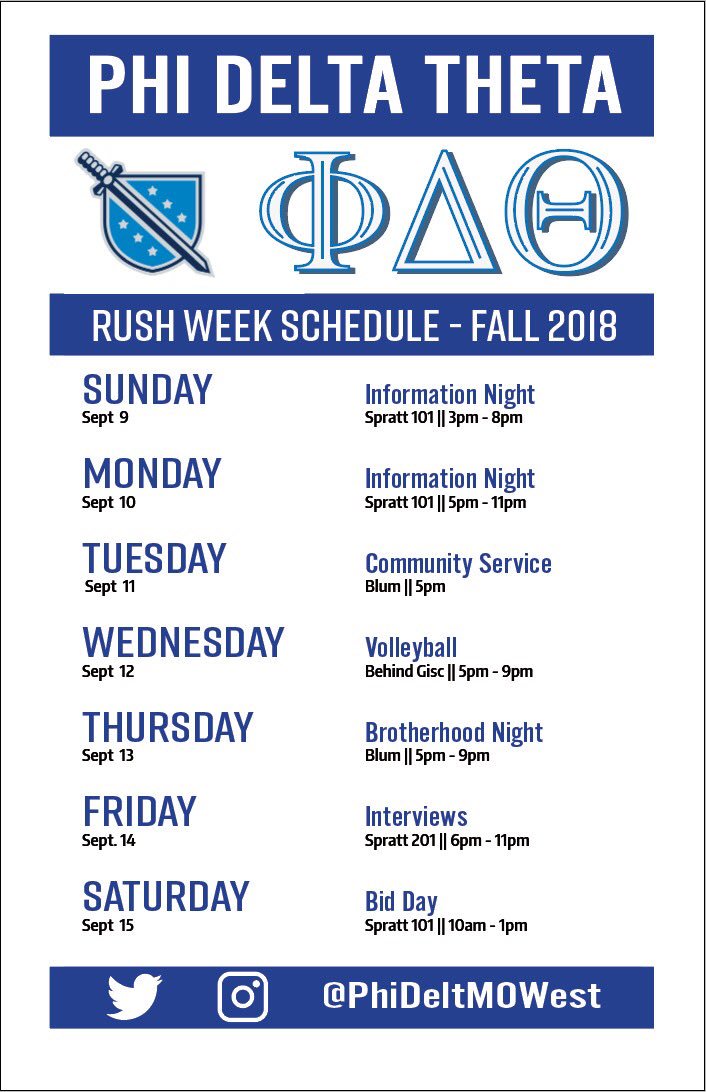 PhiDeltMWSUalum's tweet photo. Rush Phi Delta Theta Fall 2k18 https://t.co/sET4bjg1mL