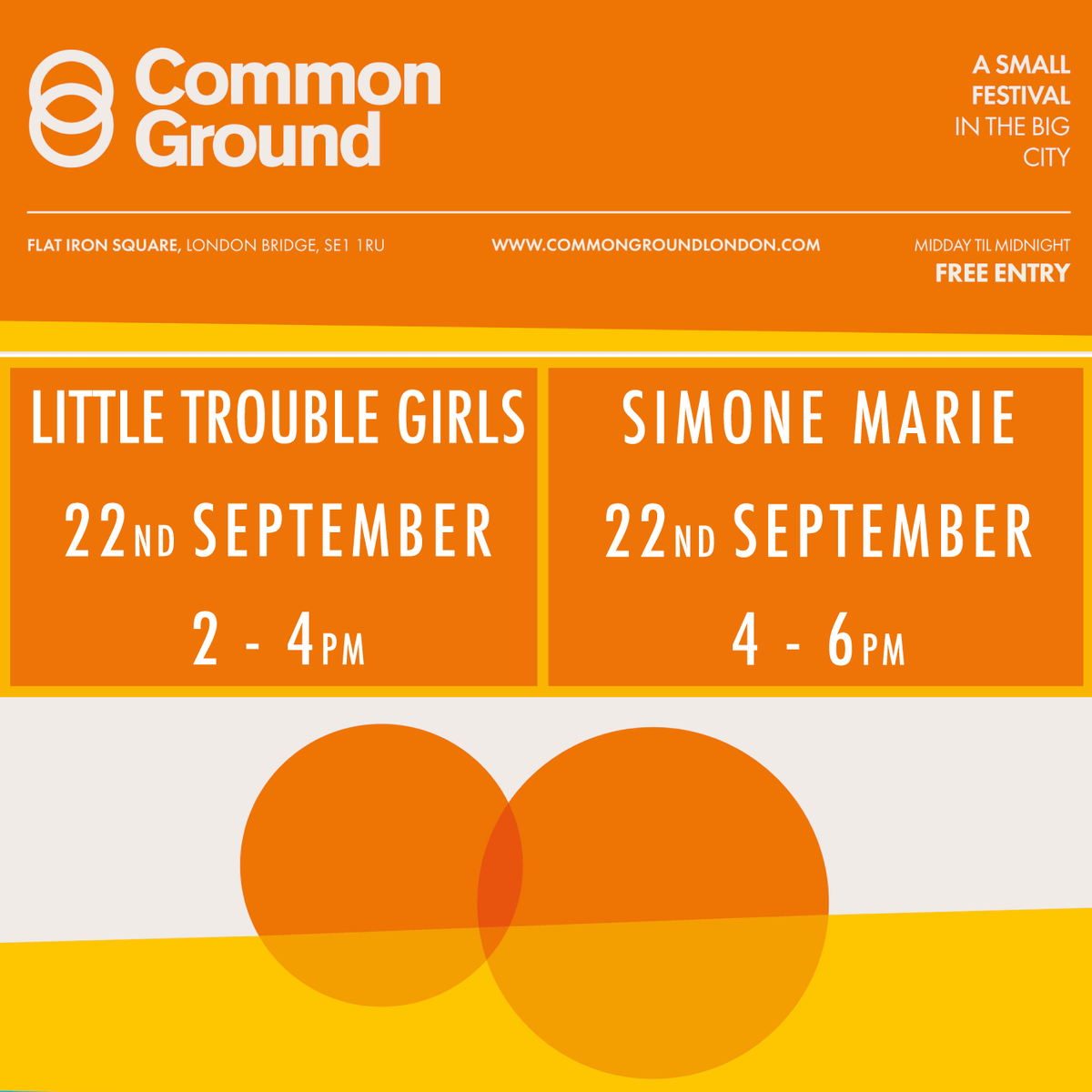 TODAY 2 - 6pm: Broadcasting live from #CommonGroundFestival with <a href="/iko_cherie/">iko chérie</a> and <a href="/simonemarie4/">simone marie</a>.

Head down to <a href="/OmearaLondon/">OMEARA</a> // <a href="/flatironsquare_/">Flat Iron Square</a> for FREE entry. More info here > bit.ly/2PIlNut