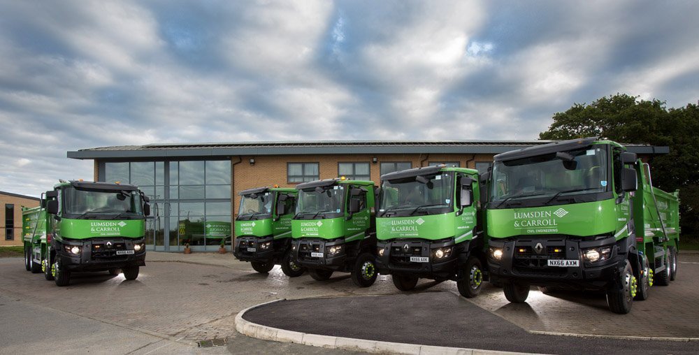 RenaultTrucksUK's tweet photo. 2015: @ThompCommLtd delivers NINE gorgeous green Range K to the civil engineering arm of Esh Group, Lumsden &amp; Carroll. 

What do you think of Lumsden &amp; Carroll's iconic green livery? 😎👌
 
#ThrowbackWednesday #renaulttrucks #civilengineering #RangeK https://t.co/33xIfxkpZf