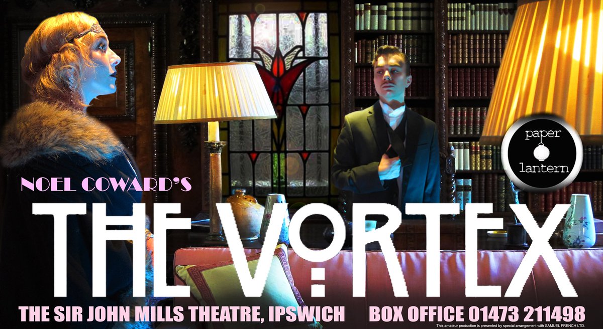 ‘How can we help ourselves? We swirl about in a vortex of beastliness.’ #TheVortex by Noel Coward, <a href="/SJMTheatre/">SirJohnMillsTheatre</a> 11th-20th October 2018. Don’t miss this divine treat. TICKETS ON SALE: easternangles.co.uk/event/noel-cow…