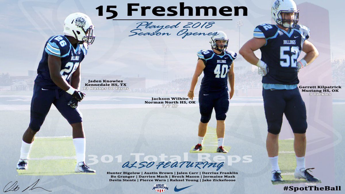 SWOSUFootball's tweet photo. Welcome to college football..
3️⃣0️⃣1️⃣

🐶🆙
#SpotTheBall https://t.co/gn32h1acei