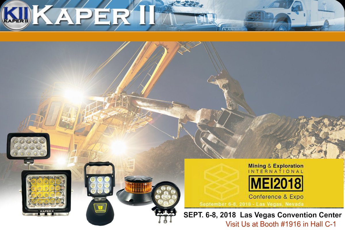 Kaper_II's tweet photo. The Kaper II Crew will be attending the MEI2018 show this week in sunny, Las Vegas NV.  Located at the Las Vegas Convention Center. (3150 Paradise Rd, Las Vegas, NV 89109) Visit us at Booth #1916 in Hall C-1. Looking for heavy duty, high powered work lights? SEPT. 6-8! https://t.co/X1eFHaCI2s
