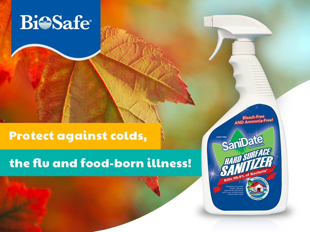 BioSafe_Garden's tweet photo. 🤧Don't wait until it's too late! Keep hard surfaces sanitized this cold and flu season without harsh chemicals or strong odors. Now's the time to stock up on #SaniDate. 👉 https://t.co/IpO809MS7T

#biosafe #cleaning #backtoschool #backtoschool2018 #sanitize #thisismotherhood https://t.co/wOJPnzsjyT