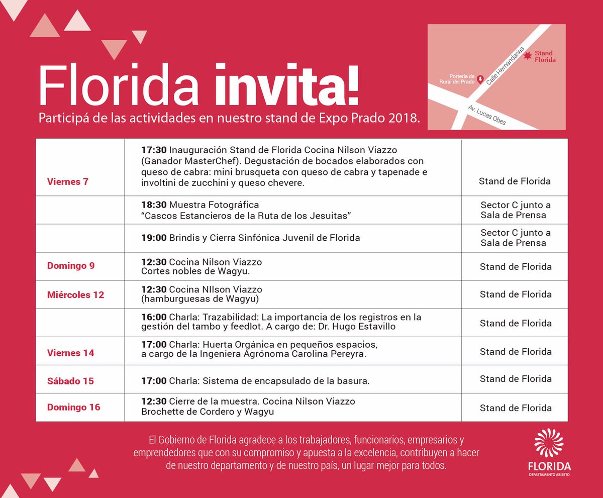 FloridaIDF's tweet photo. Con mucha alegría, dedicación y esfuerzo, el próximo viernes 7 de setiembre a las 17:30 hs inauguramos nuestro Stand en la @expoprado. 
Gracias a todos los que lo hacen posible!!! 
Conocé las actividades, Florida invita 👇 https://t.co/SYvPqAaT1X