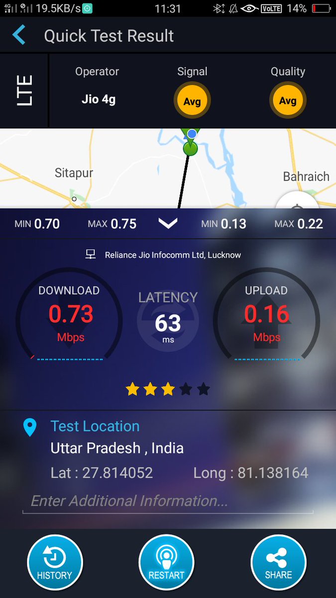 Lalit_SM's tweet image. @reliancejio @JioCare 
Plz do something for better service.
#PoorNetwork
#PoorData
#WithJio 
Look at snap of speed test

this app recommend by #Jio .
😡😡