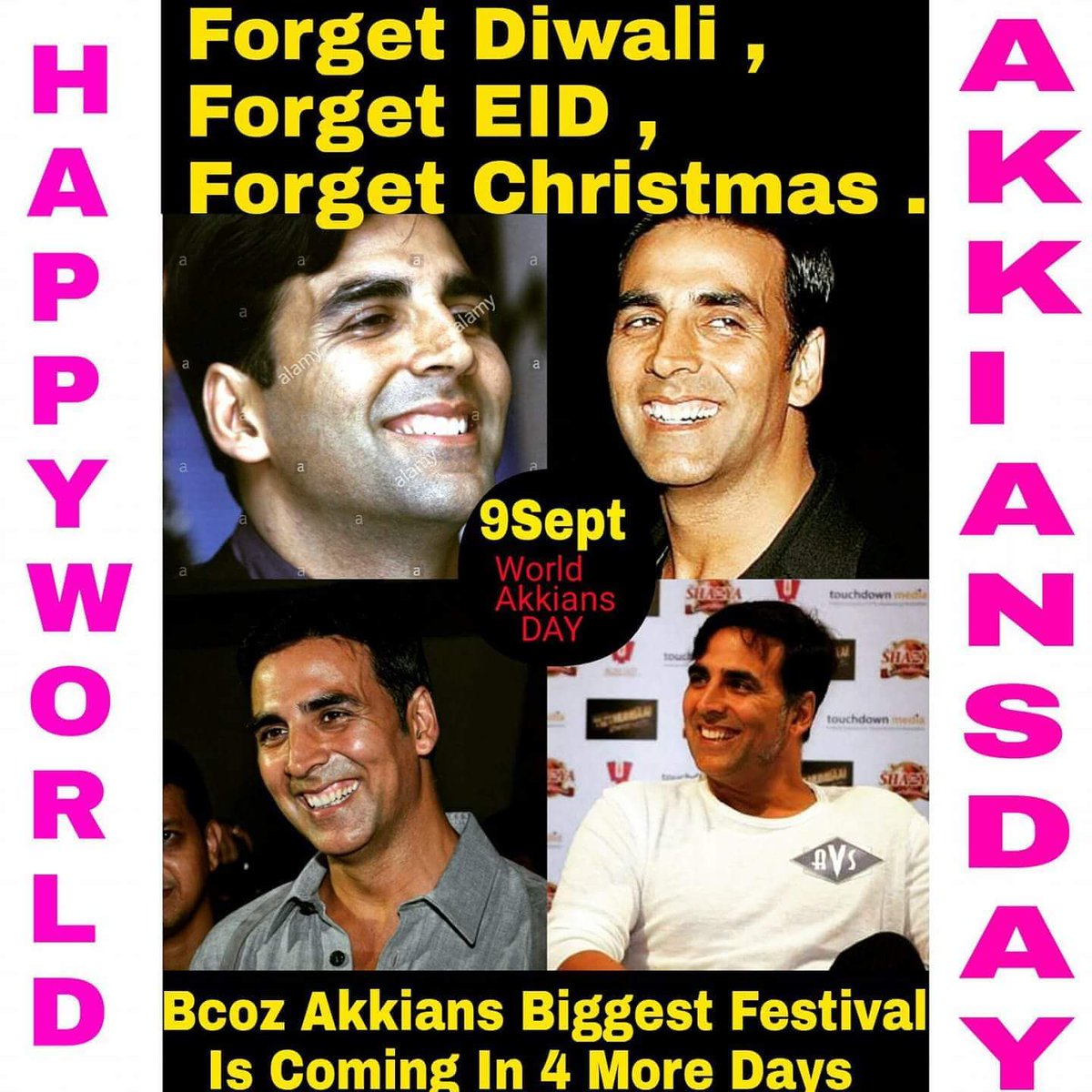 AKolkta's tweet photo. Forget Diwali , Forget Eid , Forget Christmas Bcoz Coming In 4 Days Is Biggest Festival Of Akkians #9Sept The World Akkians Day @akshaykumar 51th Birthday Celebrations
#AK51 #HBDAkshayKumar #4DaysTo @akshaykumar @shilpa_lakhani https://t.co/1lcr09fuuq