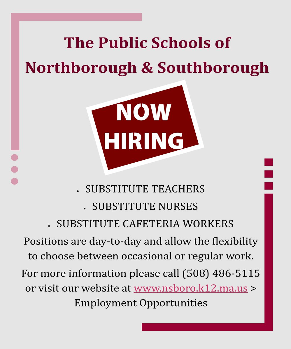 Public Schools of Northborough and Southborough HR tweet media