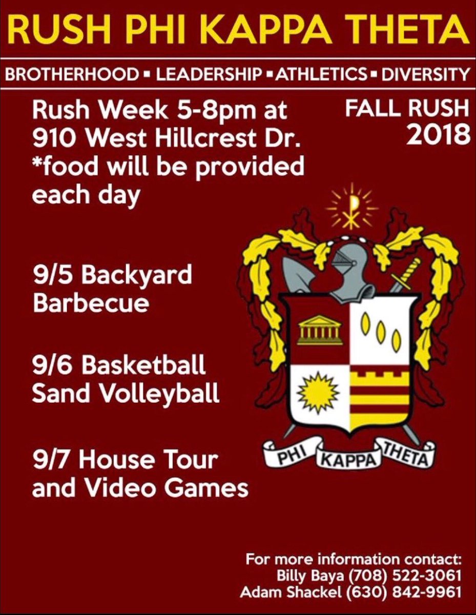 Rush week starts today, come out and see our house and meet the brothers