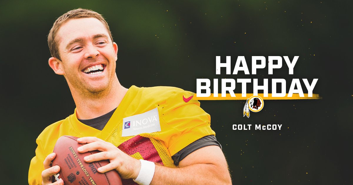 Help us wish QB Colt McCoy a happy birthday!  