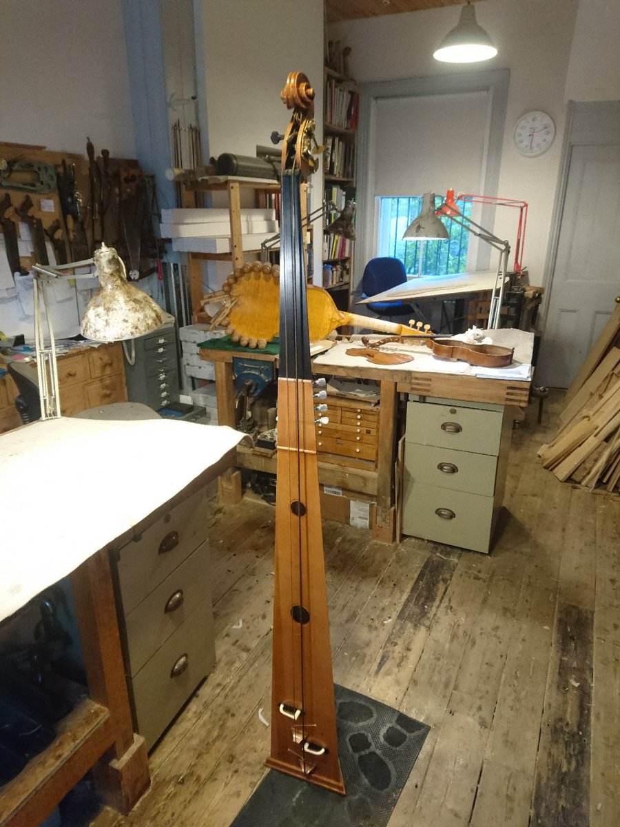 It's finished! New experimental #trumpetmarine #trombamarina by Shem Mackey. Inspired by a new 17thc source and the desire to find out as much as possible about this amazing instrument.
