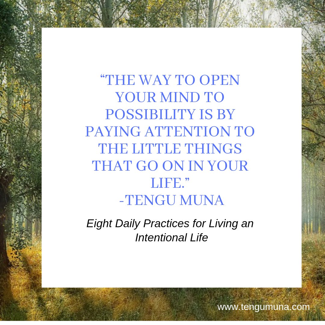 tengumuna's tweet image. “The way to open your mind to possibility is by paying attention to the little things that go on in your life.” - #TenguMuna,  #EightDailyPractices for Living an #IntentionalLife

#inspirational  #achaibowomen #leagueofinspirationalwomen #careercoaching
