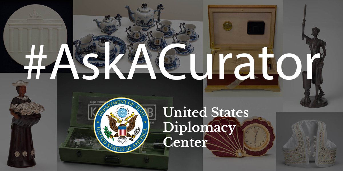 Ever wonder what types of gifts Secretaries of State receive? Don't wonder, ask us on #AskACurator Day! On September 12, 2018 between 9:00 AM - 4:30 PM EDT, our curatorial staff will be taking your questions about our collection. Find out more ➡️ diplomacy.state.gov/archives/1150