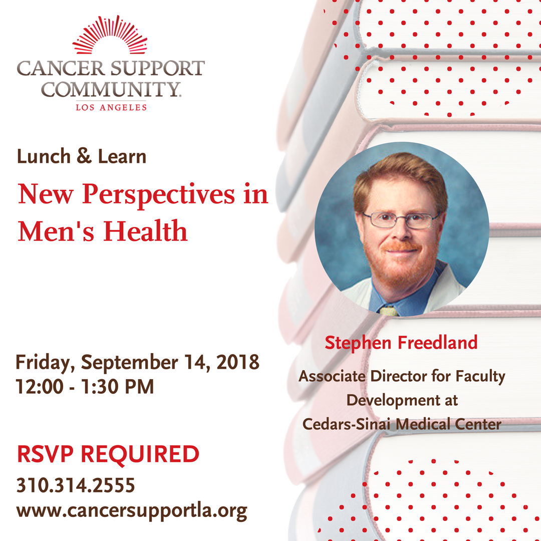 SFreedlandMD's tweet image. Please join me on September 14th @CancerSupportLA to discuss the effects of #diet on #cancer, get helpful tips for health management, and understand men&apos;s health as it relates to #prostatecancerrisk and treatment options. #CSLA #CedarsCIRCL #lowcarb #keto #ketogenicdiet