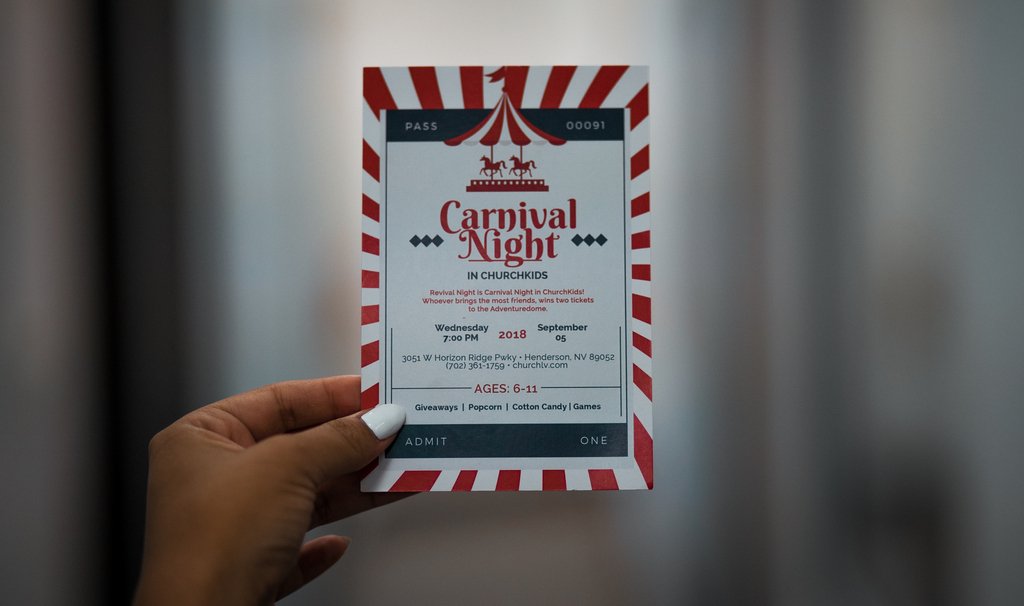 Bring the whole family to revival night tonight at 7pm
Church Kids is throwing a carnival night and the kid who brings the most friends wins two tickets to Adventuredome