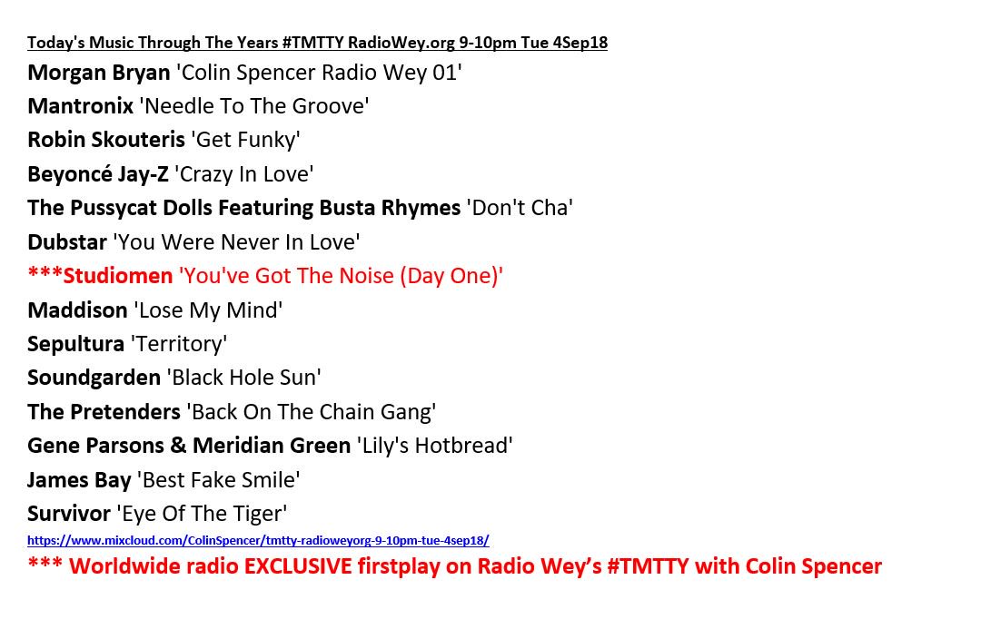 ColinsCuts's tweet photo. https://t.co/L6aYRvuI2x for the first hour of the latest #TMTTY featuring a
worldwide #radio #exclusive firstplay by
#Studiomen
and
#NewMusic+#RecentReleases
by
@DubstarUK
&
@MaddisonBand
blended with
@Mantronix
@robinskouteris
@soundgarden
@survivorband
@ThePretendersHQ
and more https://t.co/cE7SE0F1Yb
