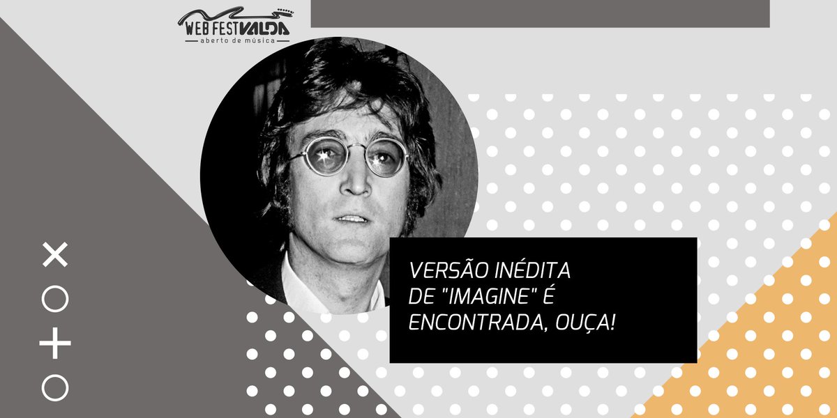 WebFestValda's tweet photo. Uma versão inédita de “Imagine”, uma das músicas mais famosas do mundo, de John Lennon, foi encontrada nos arquivos da família Lennon. A faixa tem apenas piano e voz e foi gravada por Lennon no quarto em que dividia com Yoko Ono na Inglaterra. Ouça: https://t.co/zMoyBgQdbN https://t.co/ZkRQcPor5s