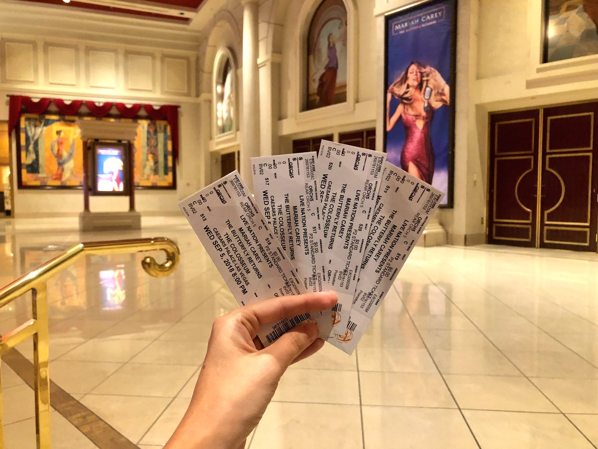 CaesarsPalace's tweet photo. It’s giveaway time! 🎉 First two couples to meet us at the front doors of the @ColosseumAtCP and sing their favorite @MariahCarey song on video will win a pair of tickets to Mariah’s show tonight! 🎤 🎶 🎟🎟 #FlashGiveaway #TheButterflyReturns https://t.co/dryOIzBoeG