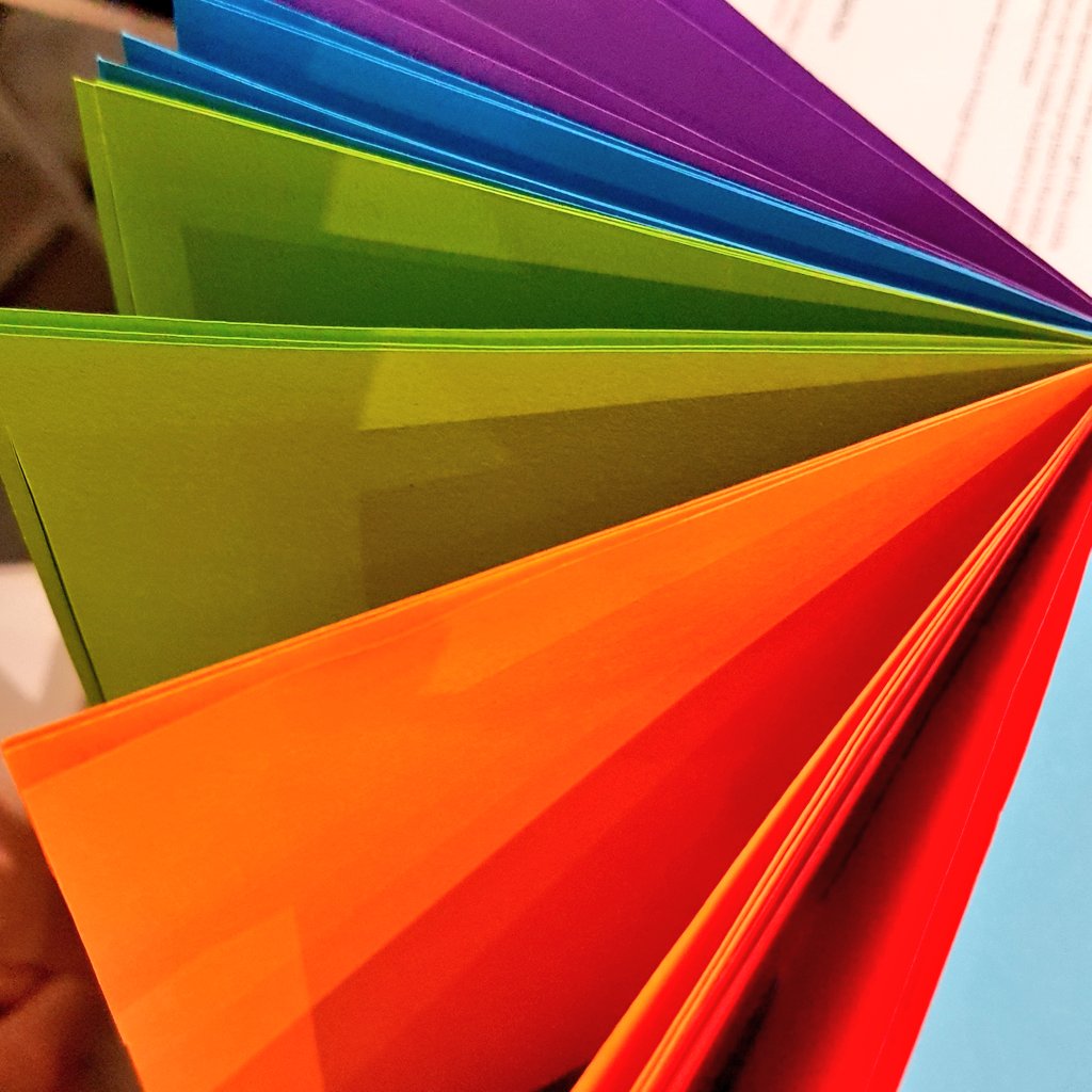 ourhandmadecoll's tweet photo. We kept our #Rainbow window display in place and tonight we're sat in the shop making Rainbow notebooks with @morecolourful ππ
@HandmadeHour #HandmadeHour #craftbuzz #leeds https://t.co/rSebtZ51us