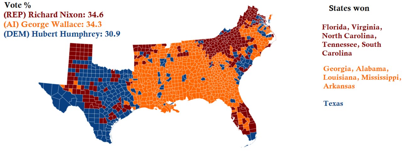 1968 Presidential Election Map
