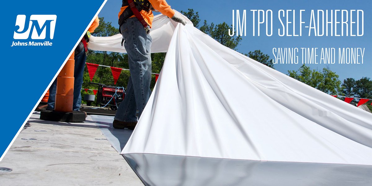 JMRoofingSystem's tweet photo. JM TPO Self-Adhered can save you time and money with easy handling and faster install. Learn more here: https://t.co/MrxXu58bbD
#everyroofisourreputation #tpo #jmtpo #singleply #roof #roofing #commercial #building #construction https://t.co/Q9rkiWvicd