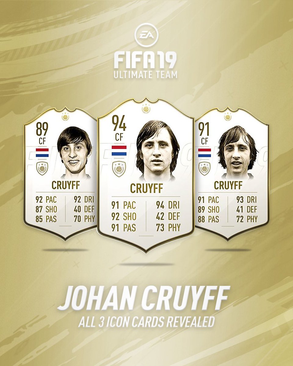 Johan Cruyff All Of Johan S Icon Cards In Fifa19 Have Been Revealed Cruyfflegacy