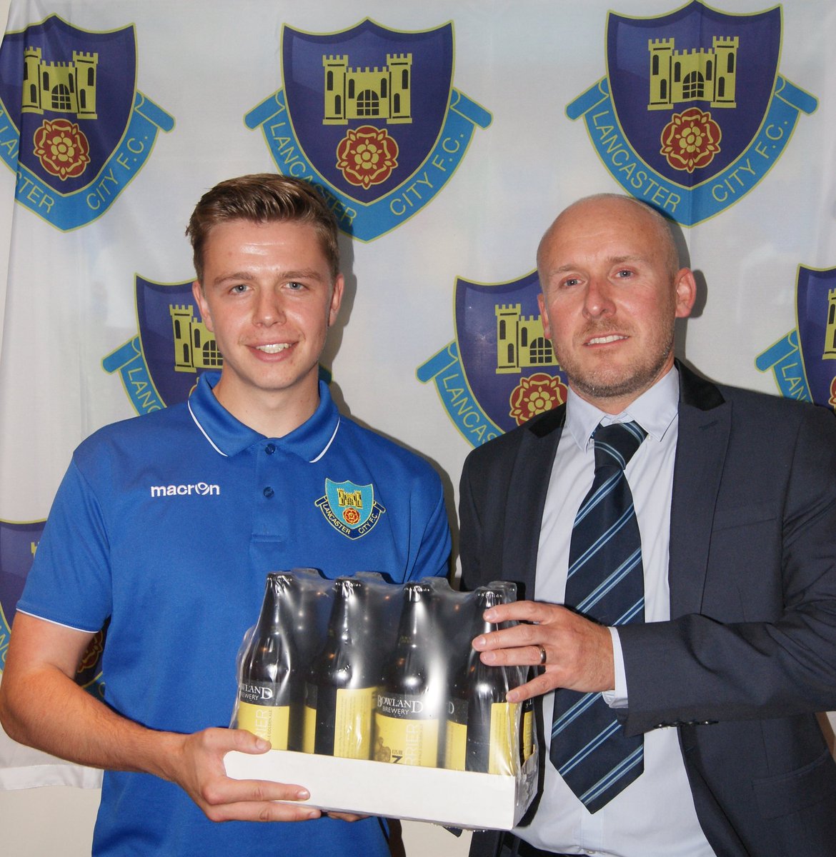 AUGUST PLAYER OF THE MONTH - Sponsored by <a href="/BowlandBrewery/">Bowland Brewery</a>

Before yesterdays game, Charlie Russell was presented as LCFC's August Player of the Month, after an impressive return to the club.

Charlie is pictured receiving his award by Vice Chairman Dave Evans.
