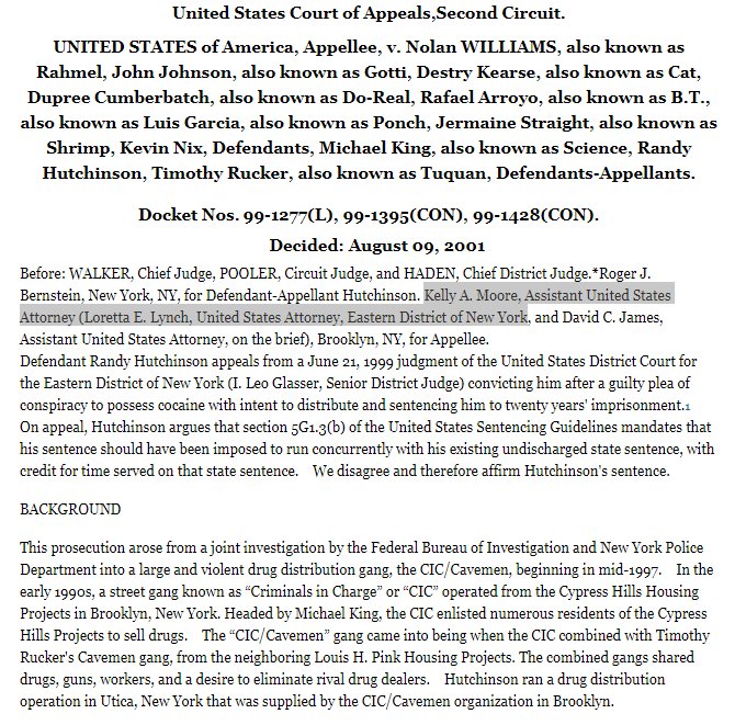 71) The secrecy order was immediately appealed. Representing the Government was Loretta Lynch. Representing Sater were two colleagues of Lynch from the Eastern District US Attorney’s office, appearing as personal attorneys for Felix Sater.  https://www.documentcloud.org/documents/4406683-Sater-Unsealed.html#document/p11/a410120