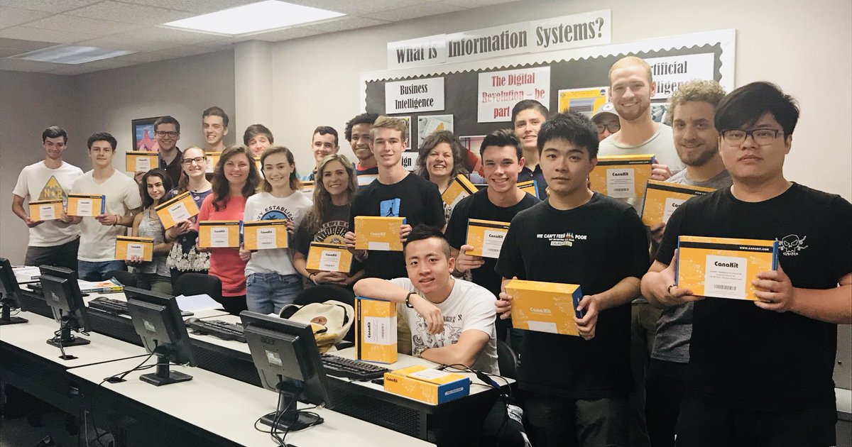 One of my favorite days of the semester! Handed out <a href="/Raspberry_Pi/">Raspberry Pi</a> <a href="/canakit/">CanaKit</a> to this great group of students. Can’t wait to see what they can do this semester! #Picademy