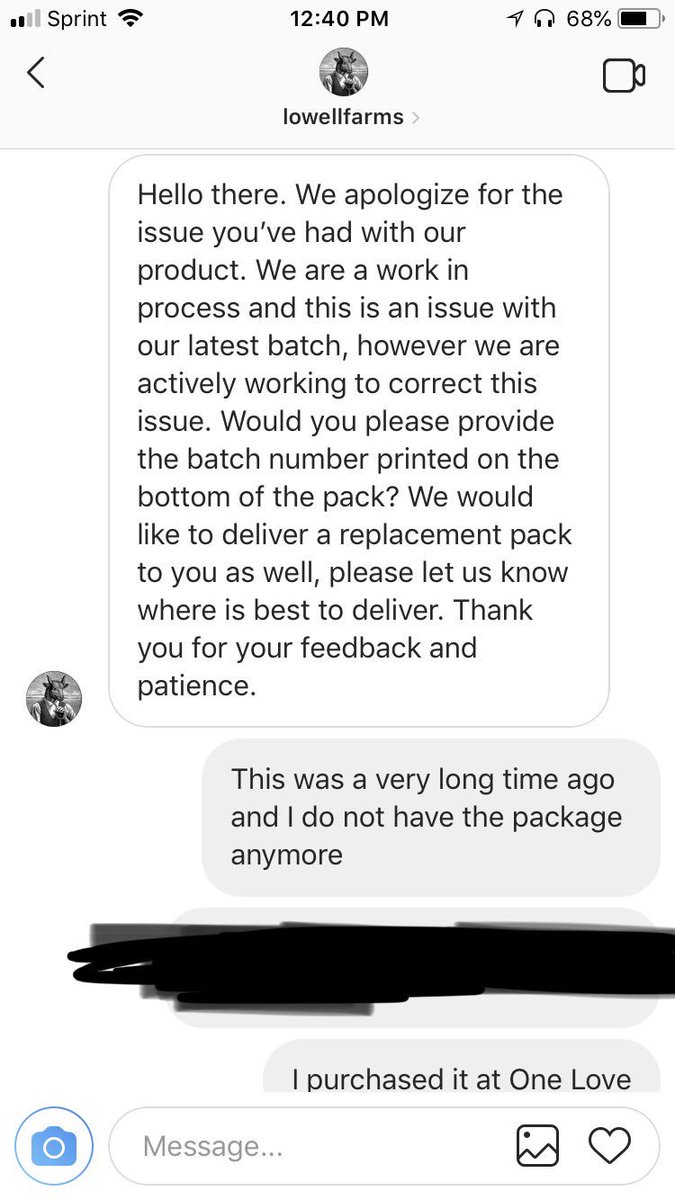 CrypticMo's tweet photo. @LowellFarms  I hope you guys get this taken care of because the marijuana community is huge and this type of customer service is unacceptable. https://t.co/43Rs48q7ax