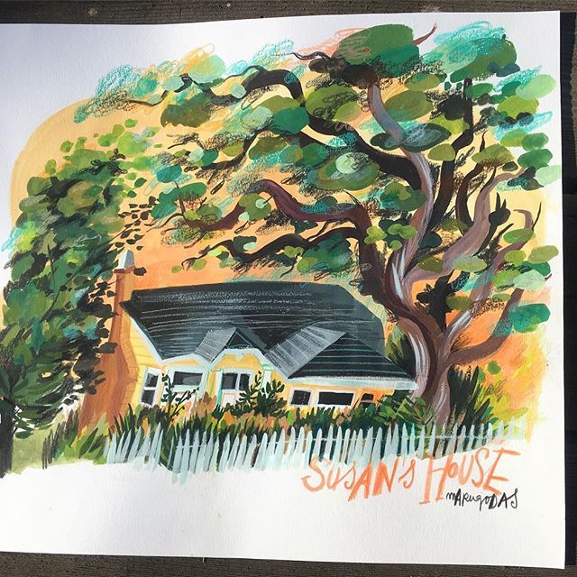 marugodas's tweet photo. #thankyouthankyou #susan #sohappy #californiadays #paloalto #bigoak #sketching #urbansketchers #gouache #californialight #farewell #nicefriends #marugodas https://t.co/j6M7zd6LCF https://t.co/pkOaAJ1oEk