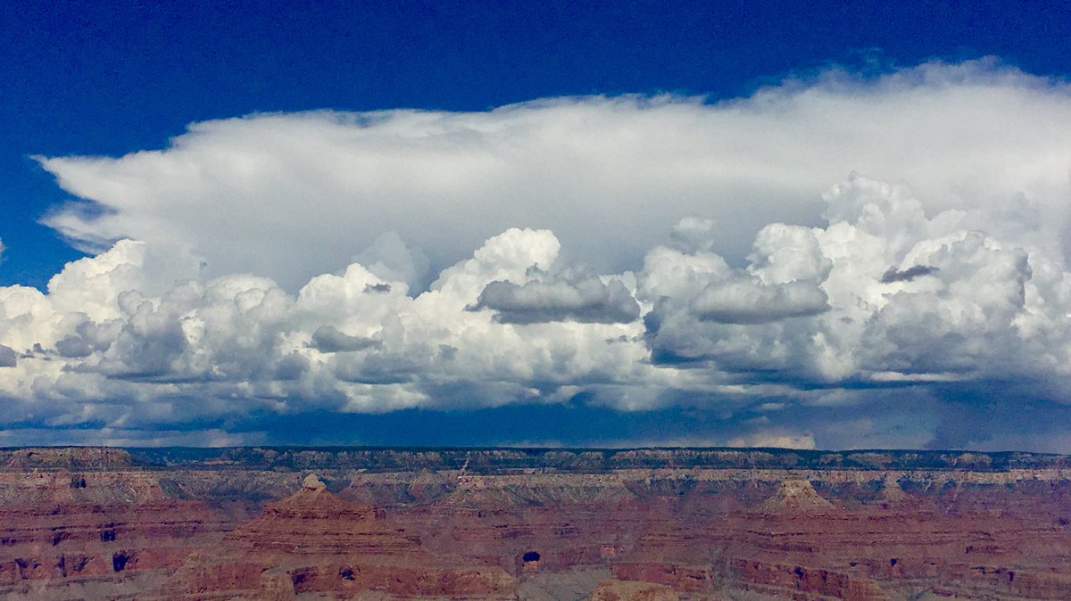 Quite a collection of clouds forming over the North Rim at this hour. #OutOfNowhere #GrandCanyon #Azwx Wednesday, September 5, 2018.