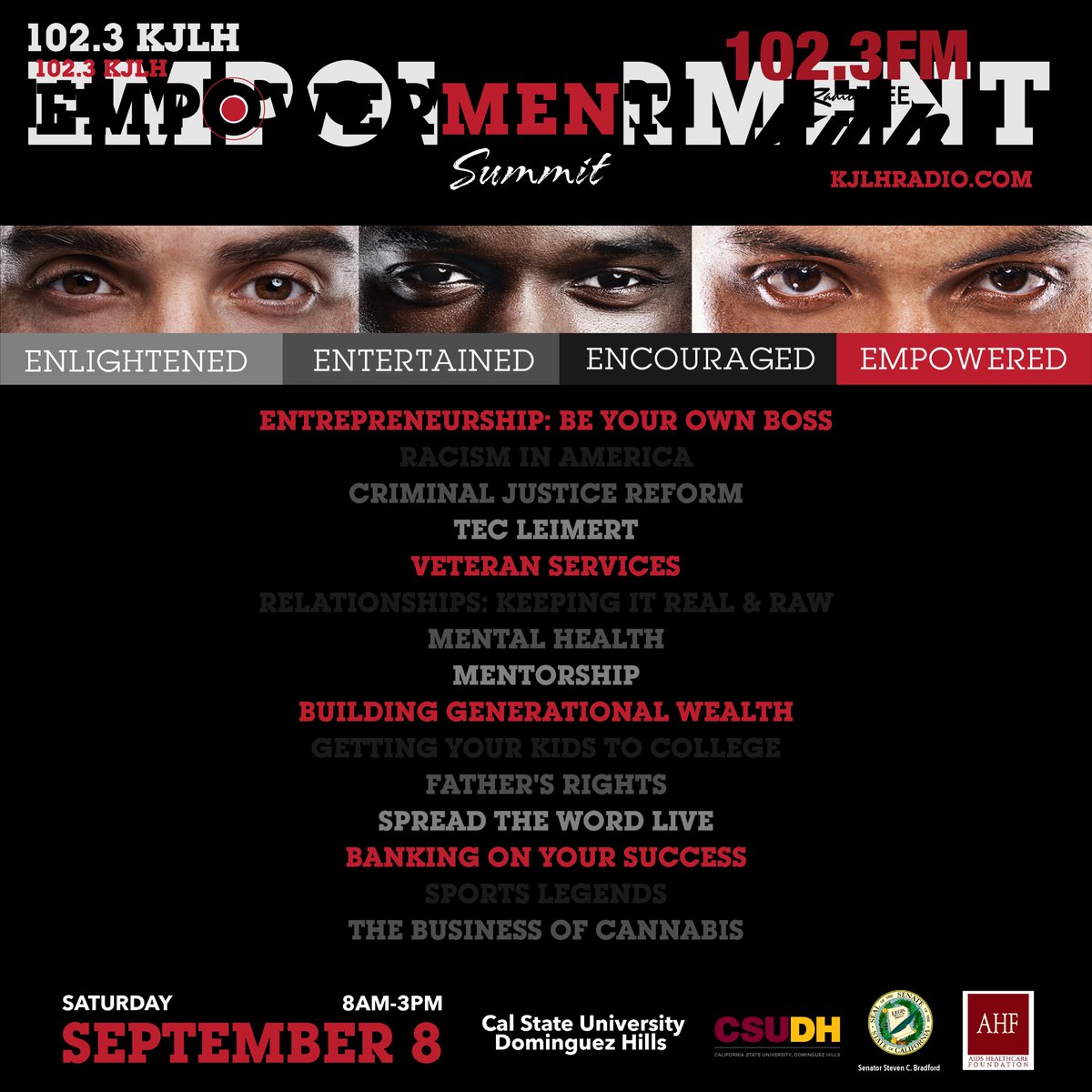 SoCal Brothers:
Try to come out to the KJLH EmpowerMENt Summit event this Saturday. I'm moderating the Mentorship session that starts at 10am - 11:15am.