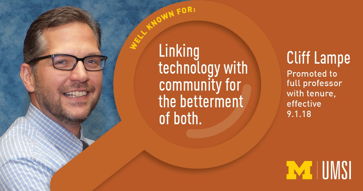 eigenaar Derbevilletest fee School of Information on Twitter: "Congratulations to UMSI's Cliff Lampe on his recent promotion to full professor with tenure! Cliff is best known for his social computing research. You can learn more eigenaar Derbevilletest fee School of Information on Twitter: "Congratulations to UMSI's Cliff Lampe on his recent promotion to full professor with tenure! Cliff is best known for his social computing research. You can learn more