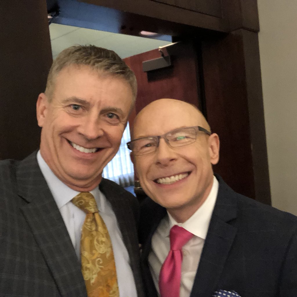 johnholtnews's tweet photo. Great to see my news pal and moderator extraordinaire @NickHainesKCPT at today’s @JOCO_BAR #KS Governors Debate! See him in action tonight at 7pm @KCPT. My turn for the Bar in Oct for #KS3rd #BigShoesToFill https://t.co/8I3Ju90LFa