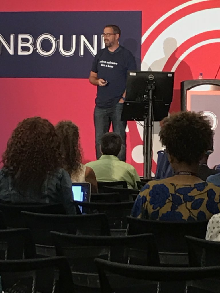 apylak's tweet photo. @Capterra #INBOUND speaker Marc Ensign rocking a Gartner Digital Markets T-shirt for his talk on origin stories.... https://t.co/XRziZNfV6H