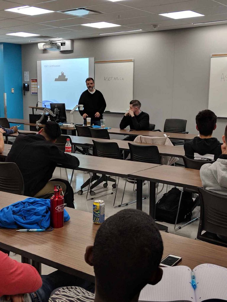 ASETMat's tweet image. It was a busy day for ASET staff! Eric, Sam and Liam visited @NAIT’s Chemical Engineering Technology students for a presentation. Thanks for having us! #alberta #university