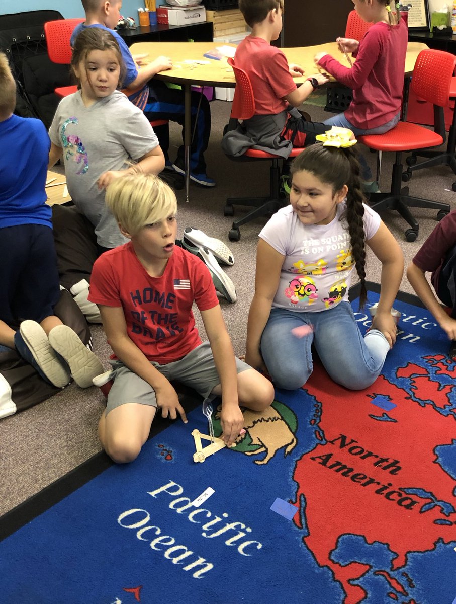 _FletcherNelson's tweet photo. Day two: we completed a STEM challenge to see who could build a catapult to launch an eraser the furthest. #dlschools #kidsdeserveit https://t.co/9mgeaD160P