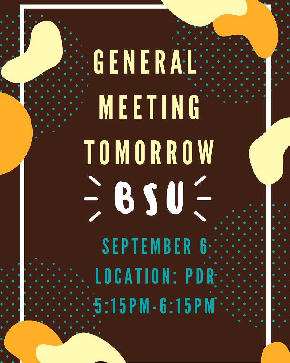 ulvbsu's tweet image. Missed our first meeting? No problem, our next one is tomorrow! Come join us to talk about future events and current leadership.