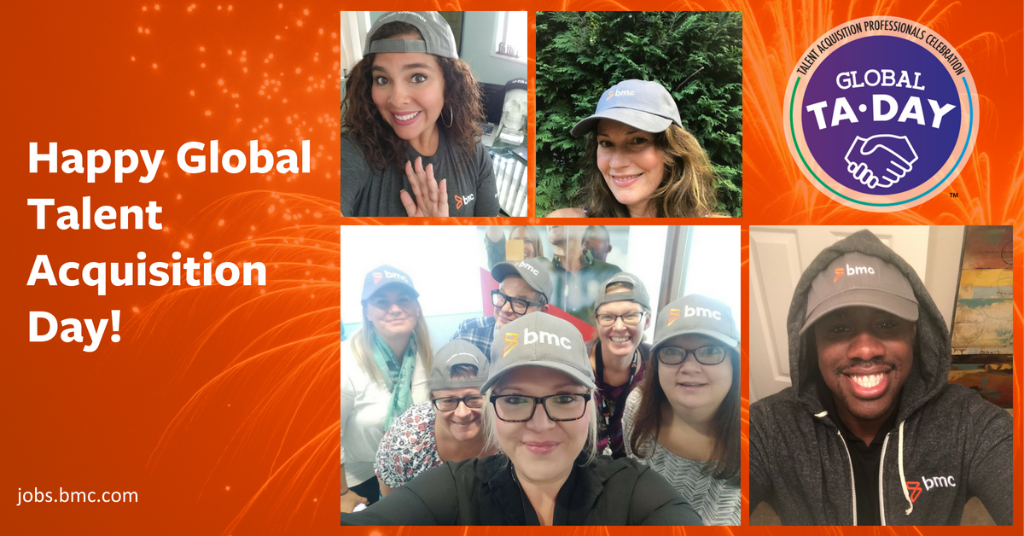 BMCSoftware's tweet photo. They say that #recruitment professionals wear many hats… Check out our team’s #talentacquisition caps! Happy #GlobalTADay! #BMClife #WorkatBMC https://t.co/hXdX9m9Ozl