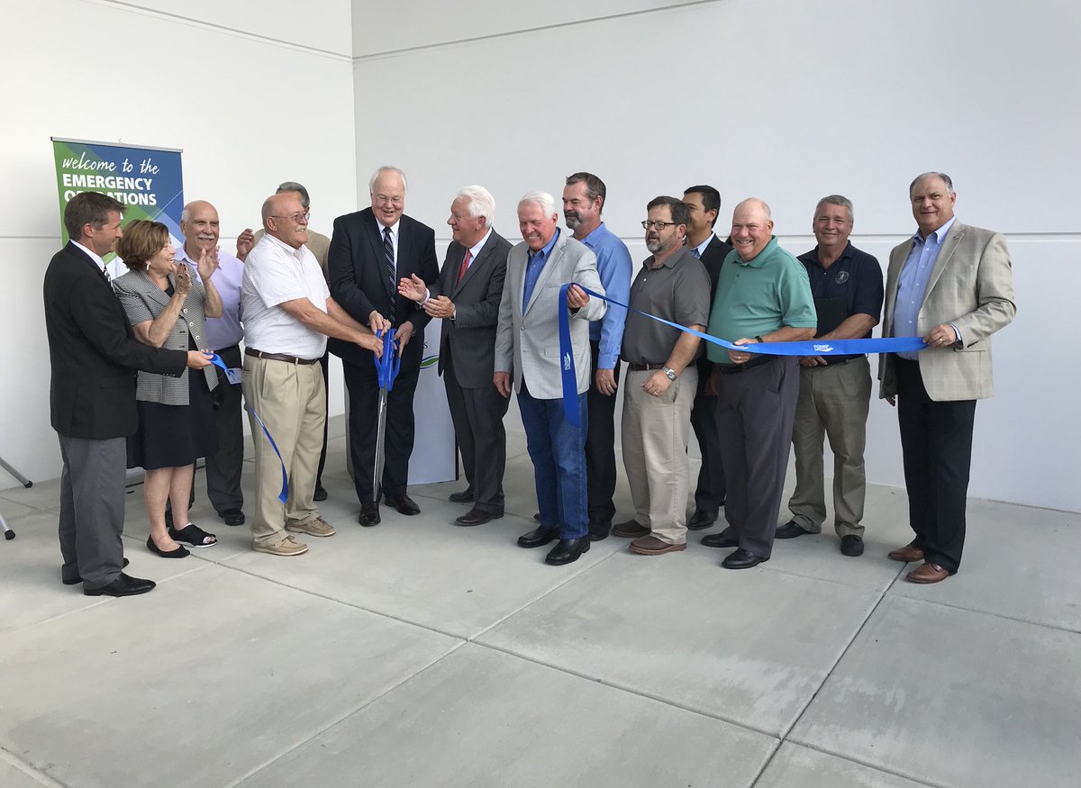 sccmo's tweet photo. It’s complete! Today, County &amp; local elected officials and community leaders attended an open house, ribbon cutting for the new Emergency Operations Ctr in O’Fallon. The building will house all of the County’s emergency functions. Learn more: https://t.co/GUGahyymB1 https://t.co/bYWXP3Qpn9
