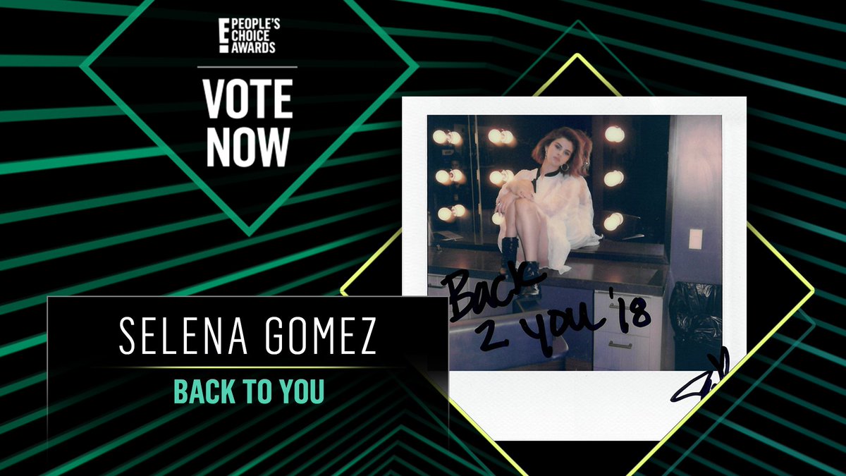 peopleschoice's tweet photo. Vote for Selena Gomez's Back To You by retweeting this post: #SelenaGomez #BackToYou #TheSong #PCAs https://t.co/6w8cqSyN56