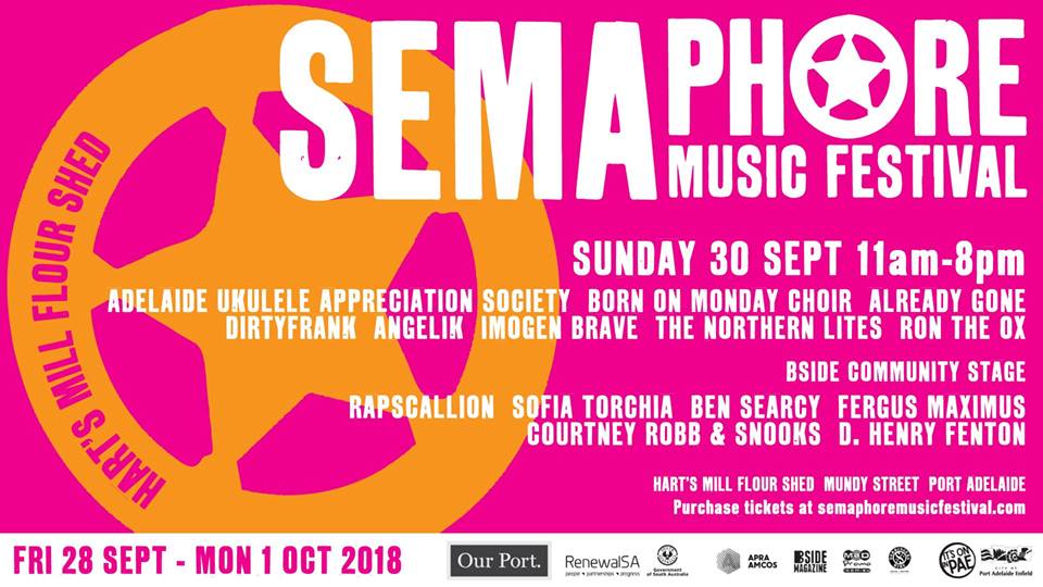 Semaphore Music Festival (@semaphoremusicf) on Twitter photo Here is the #SemaphoreMusicFesival at #hartsmill line-up for Sunday 30th September @ourportadl <a href="/CityofPAE/">City of PAE</a> Here is the #SemaphoreMusicFesival at #hartsmill line-up for Sunday 30th September @ourportadl <a href="/CityofPAE/">City of PAE</a>