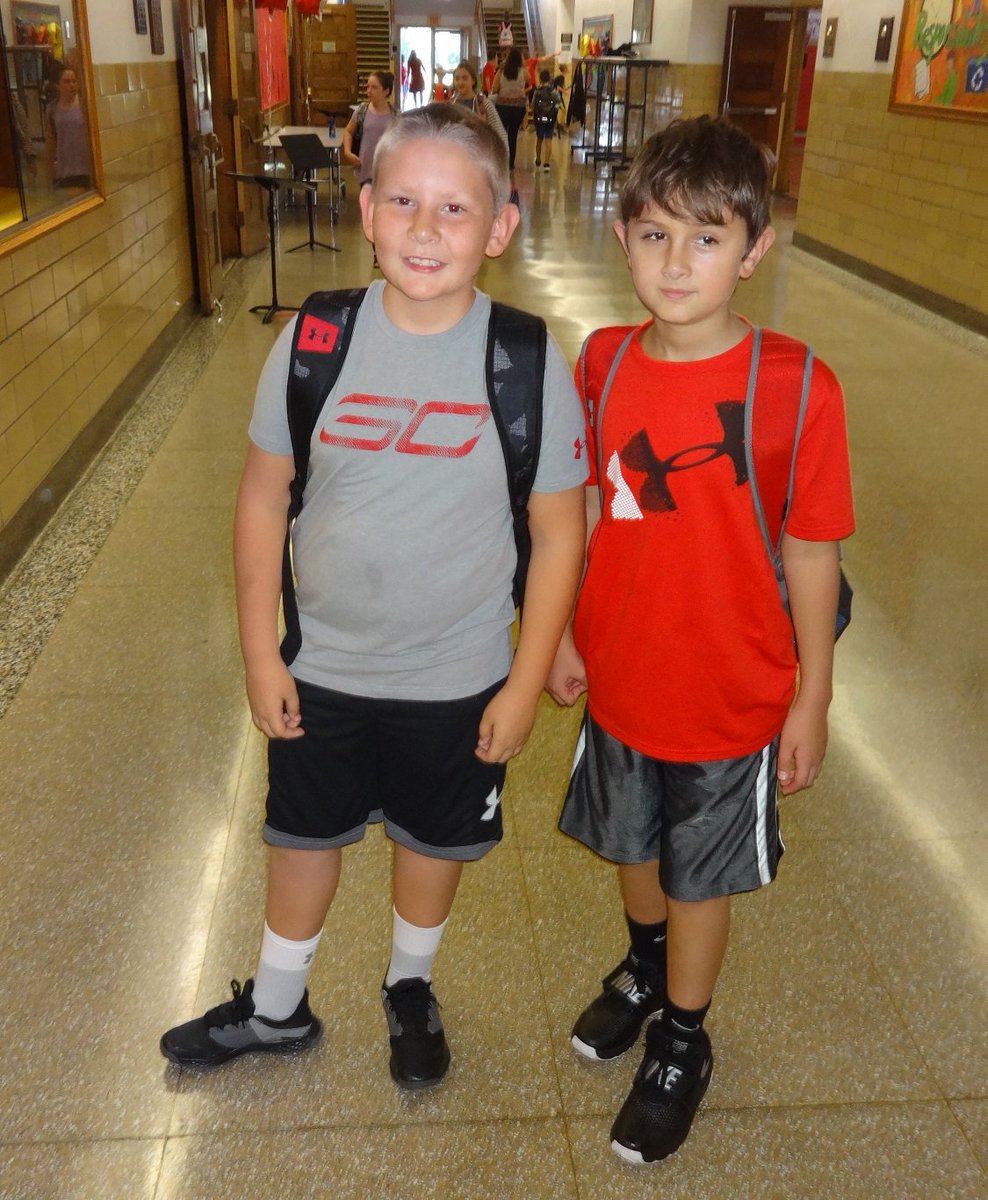 First day of school buddies. And check out those shiny floors at the PES! #OneBravesFamily #CanandaiguaProud  #PESInspires