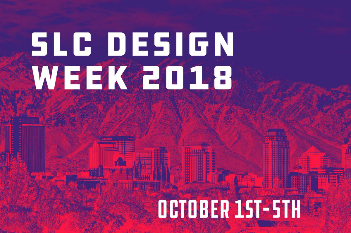 SLDesignWeek's tweet photo. We are one month out from SLC Design Week 2018. Stay current on upcoming events by visiting our website and subscribing to our newsletter. Link in bio. #slcdesignweek #slcdesign https://t.co/qrNUrKThxh