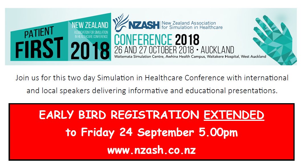 Early Bird registration to NZASH2018 Conference has been extended for those who couldn't get chance to register on time. 👨‍🏫